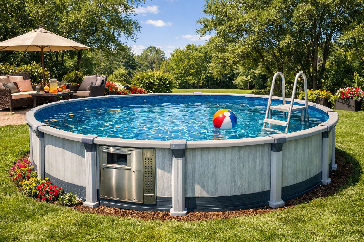 Summer Oasis Backyard Pool Scene