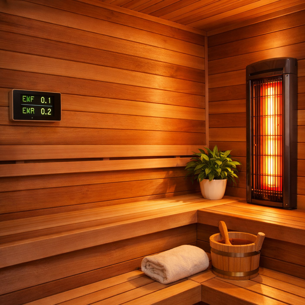 photographic A serene and inviting sauna interior bathed in soft warm light The wooden walls made of rich cedar exude a natural aroma while the smooth-1