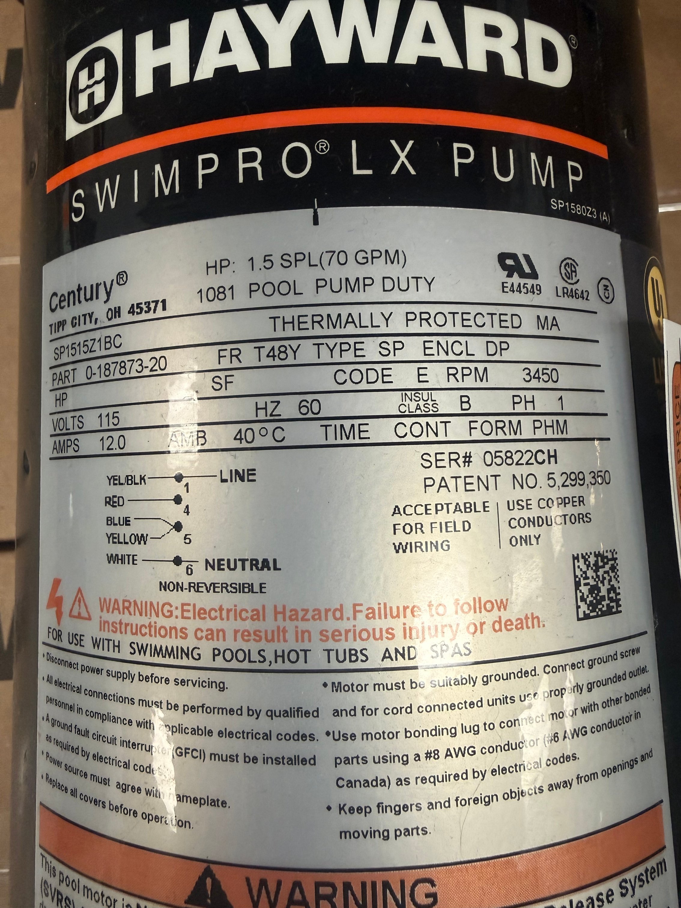 Hayward 1.5 pump